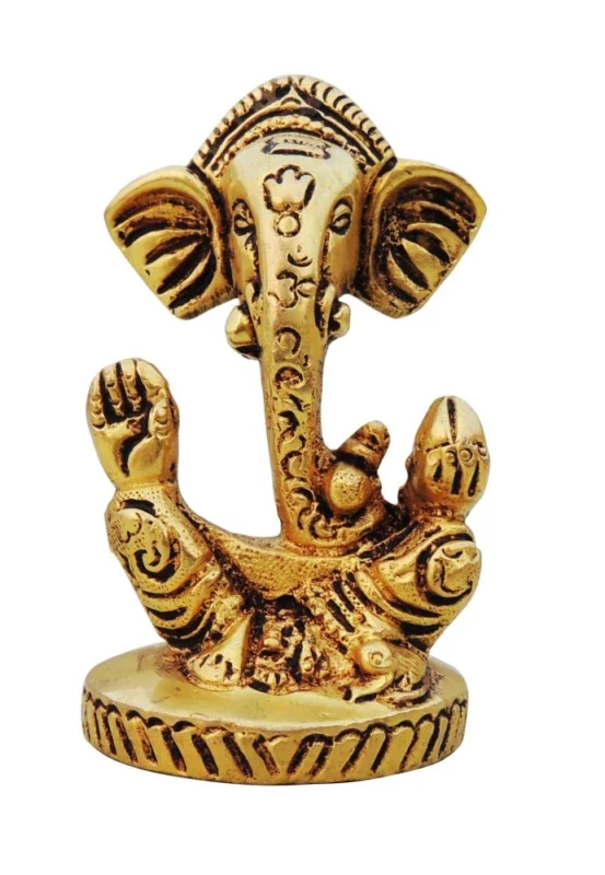 Ganesh Ji Idol in Brass, 3 inch, design BS1481-B