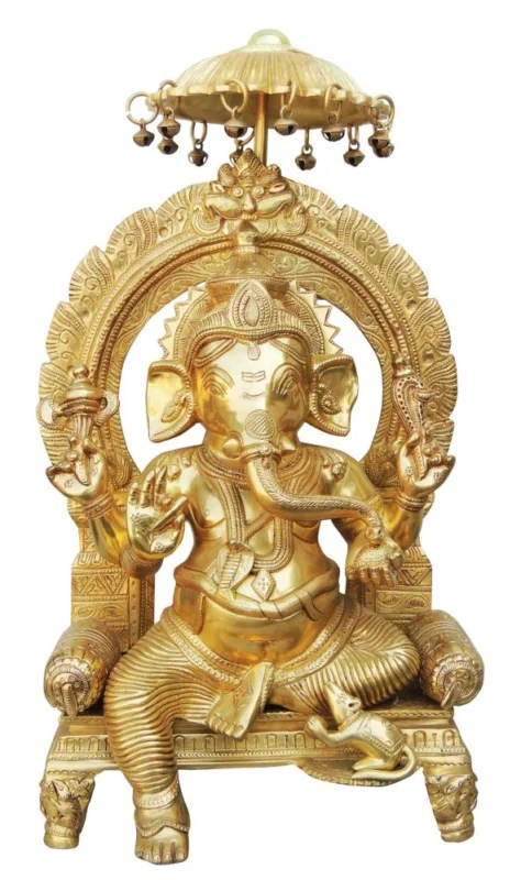 Ganesh Ji Idol in Brass (Umberala), 18 inch