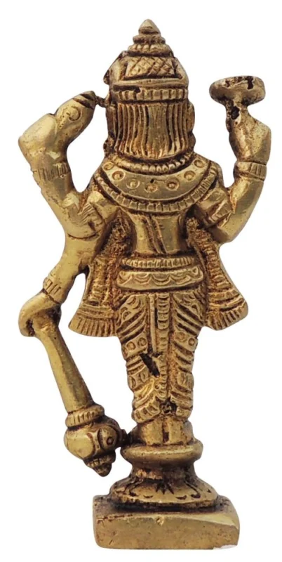 Vishnu Ji Idol in Brass, 3.5 inch