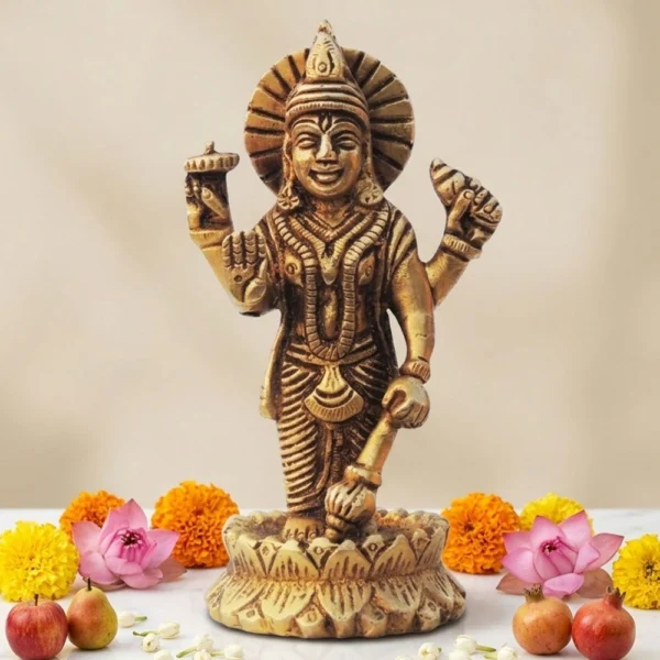 Vishnu Ji Idol in Brass, 4 inch, brass, Vedikcraft Moradabad