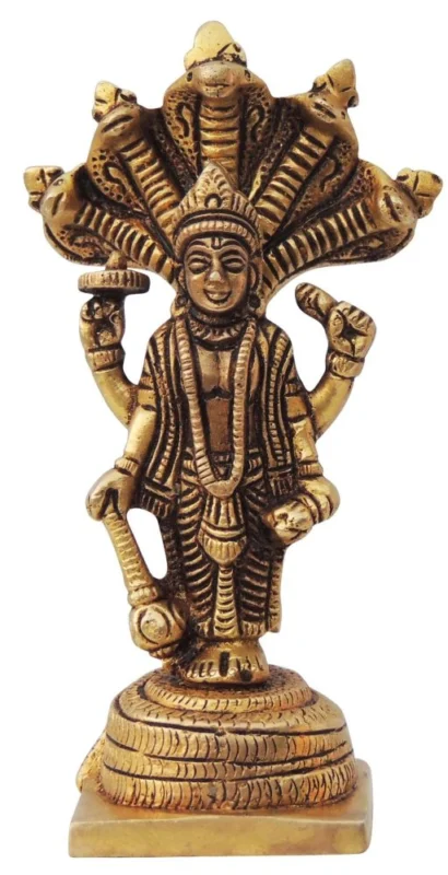 Vishnu Ji Idol in Brass, 5 inch, design BS1401-C