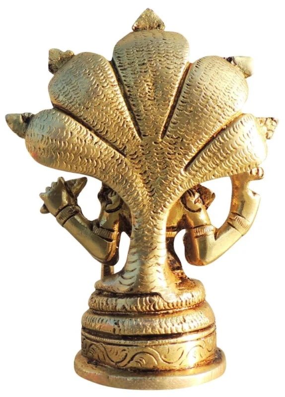 Vishnu Ji Idol in Brass, 4.7 inch