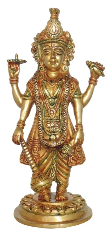 Vishnu Ji Idol in Brass, 9.5 inch, 1.68 kg