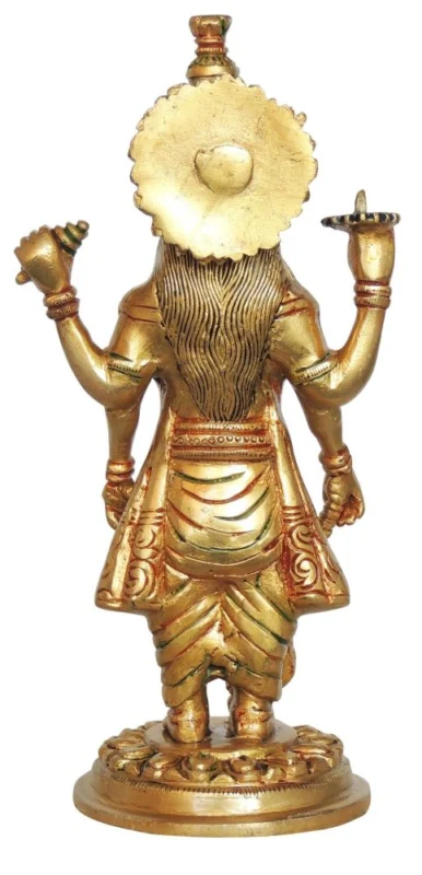 Vishnu Ji Idol in Brass, 9.5 inch, 1.68 kg