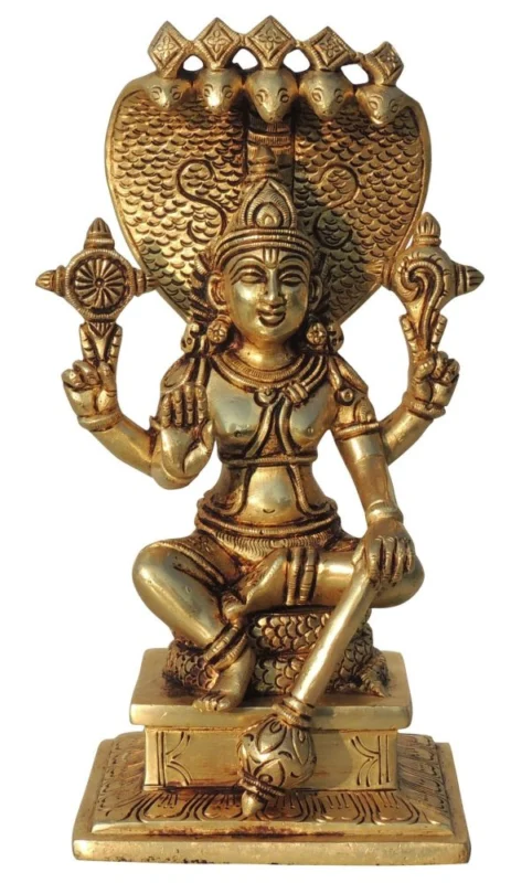 Vishnu Ji Idol in Brass, 9.5 inch, 3.34 kg
