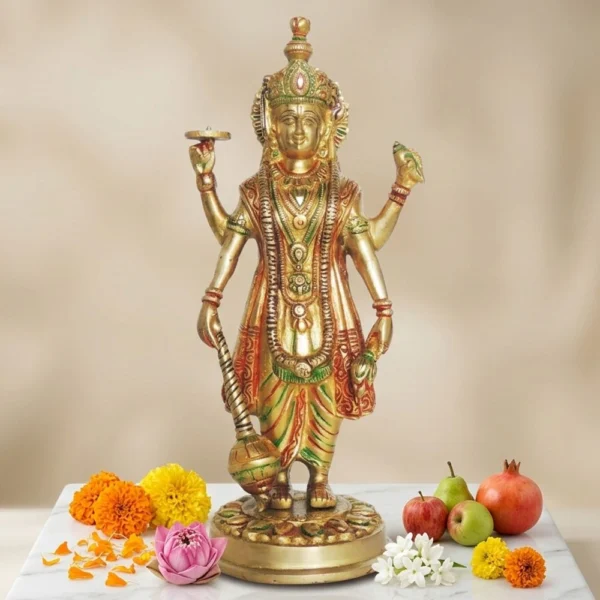 Vishnu Ji Idol in Brass, 12.5 inch, brass, Vedikcraft Moradabad