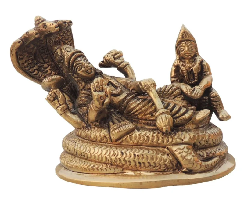 Vishnu Ji Idol in Brass (Laxmi), 3 inch
