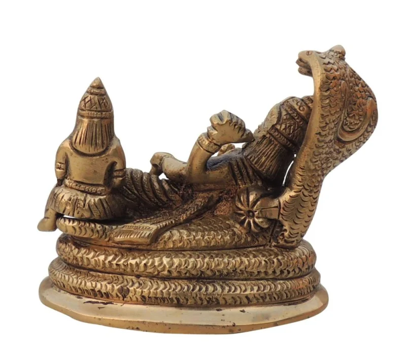 Vishnu Ji Idol in Brass (Laxmi), 3 inch