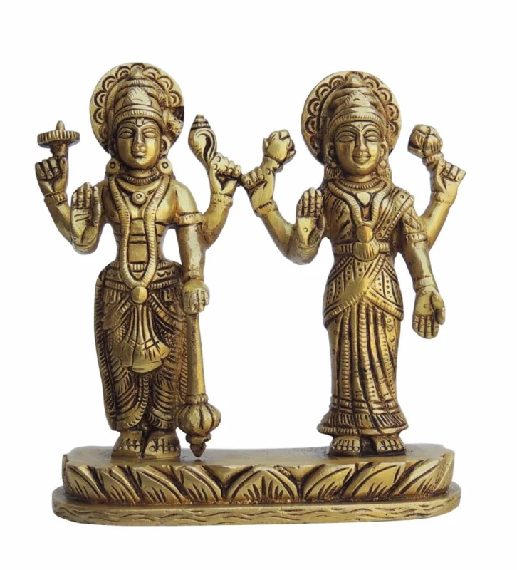 Vishnu Ji Idol in Brass (Laxmi), 1.14 kg