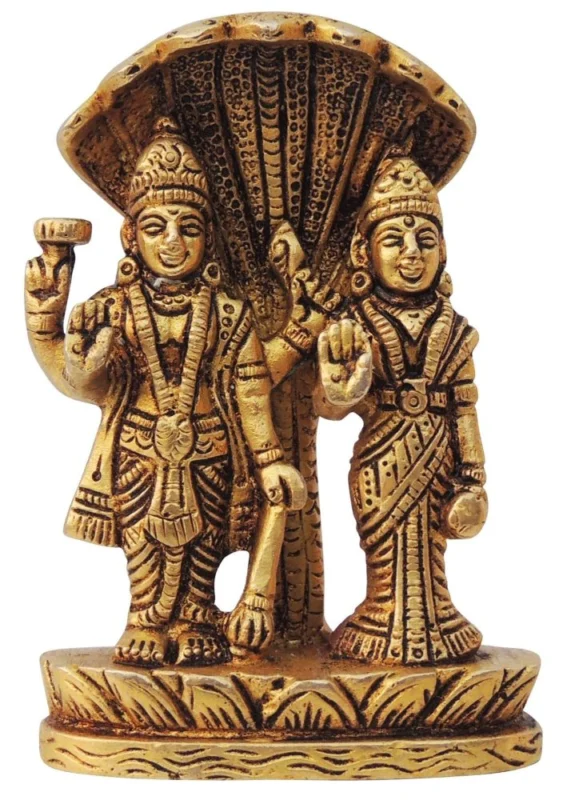 Vishnu Ji Idol in Brass (Laxmi), 4 inch, 420 g