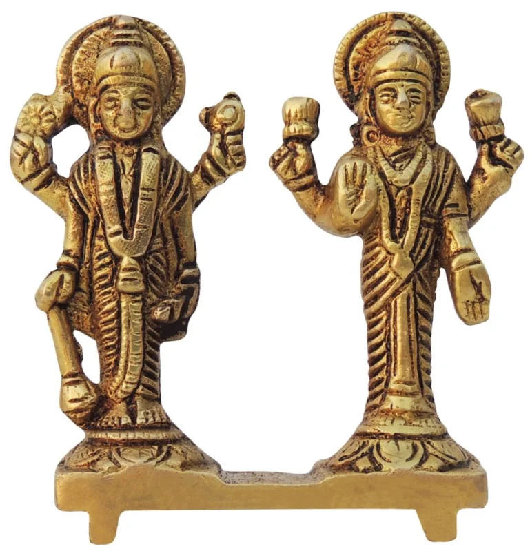 Vishnu Ji Idol in Brass (Laxmi), 3.2 inch, 260 g