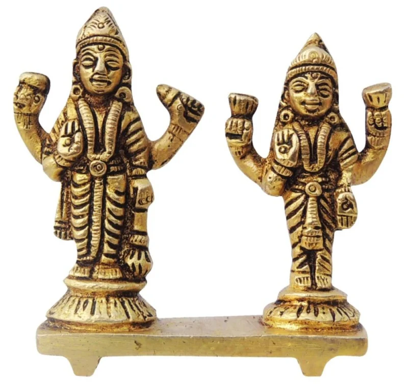 Vishnu Ji Idol in Brass (Laxmi), 2.5 inch