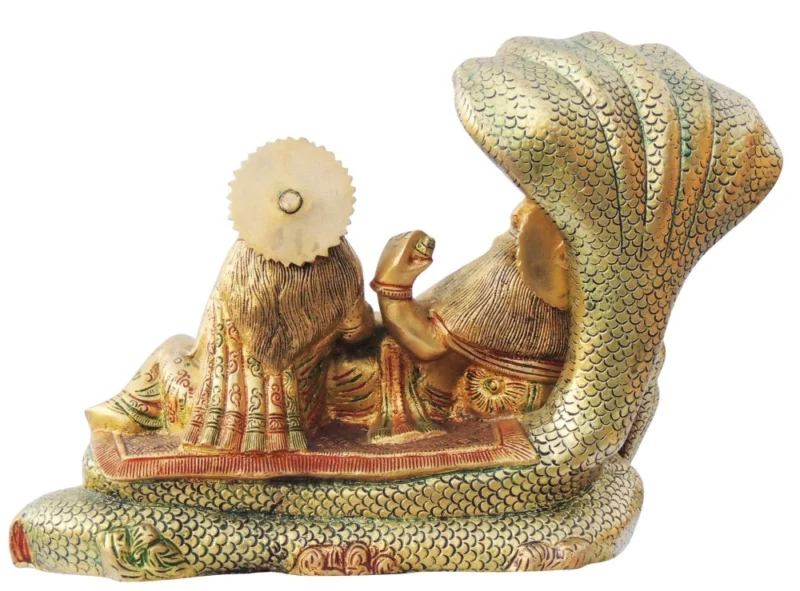 Vishnu Ji Idol in Brass, 9.5 inch, 8.3 kg