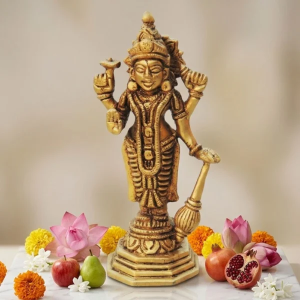 Vishnu Ji Idol in Brass, 470 g, brass, Vedikcraft Moradabad