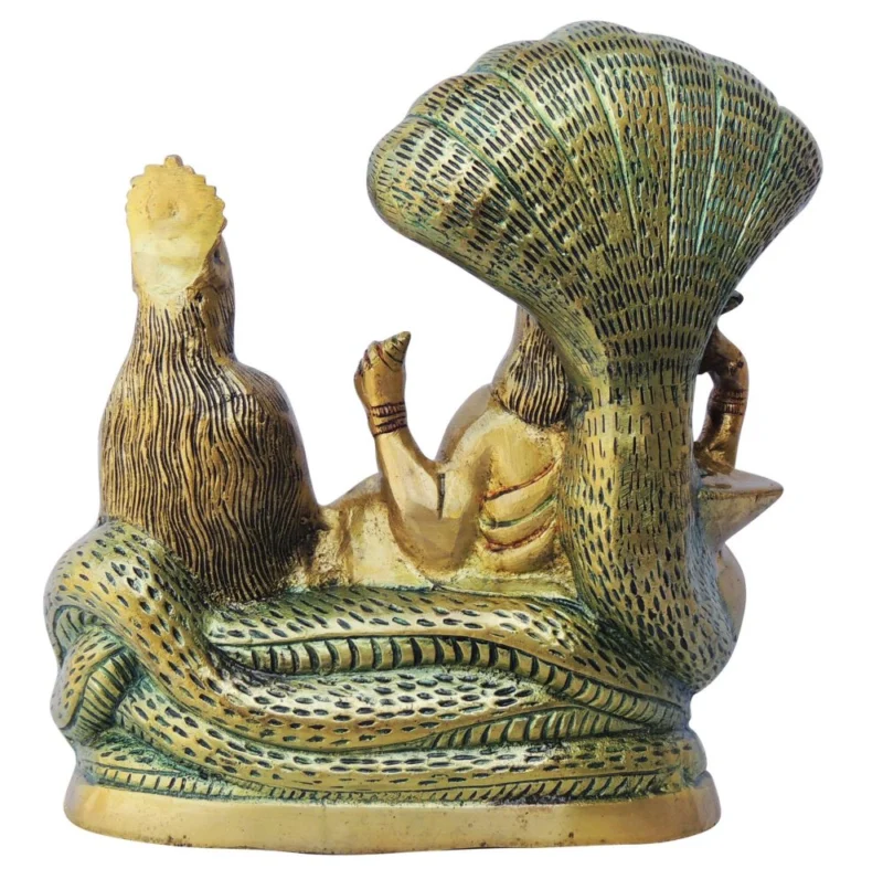 Vishnu Ji Idol in Brass, 8.5 inch