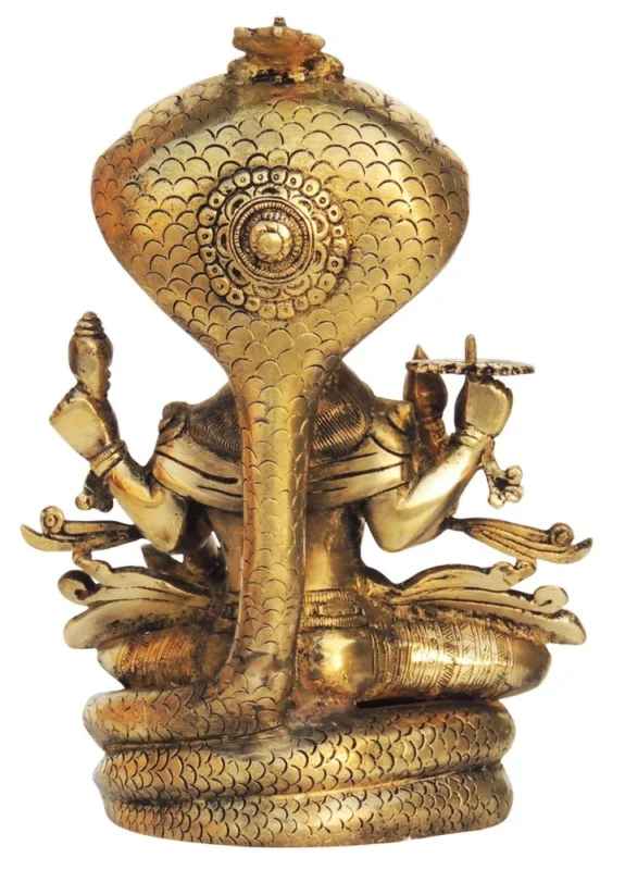 Vishnu Ji Idol in Brass, 11.1 inch