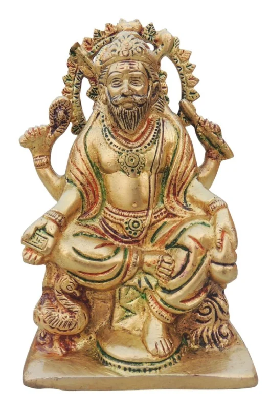 Vishwakarma Ji Idol in Brass, 6 inch
