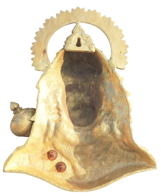 Hanuman Ji Idol in Brass, Wall Hanging (Face), 14 inch