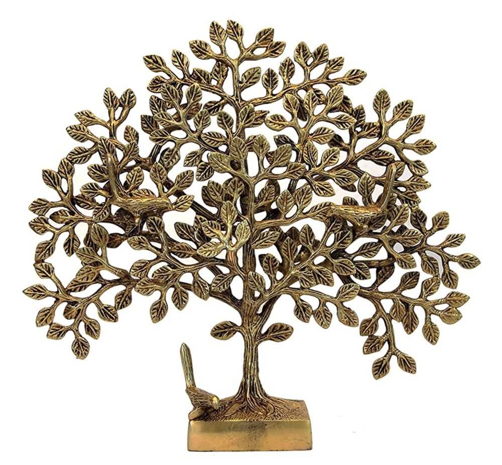 Brass Kalpavriksha Tree Showpiece, 11.5 inch, brass, Vedikcraft Moradabad