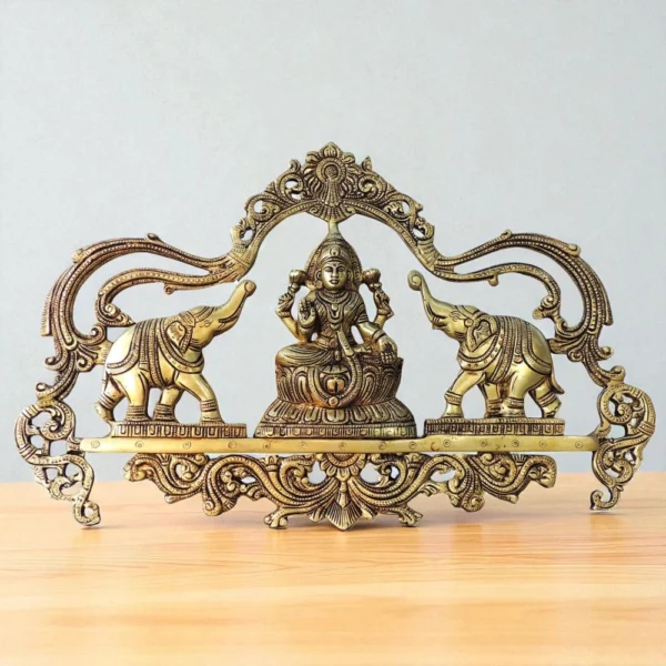 Lakshmi Ji Idol in Brass, Wall Hanging (Laxmi), 11 inch, brass, Vedikcraft Moradabad
