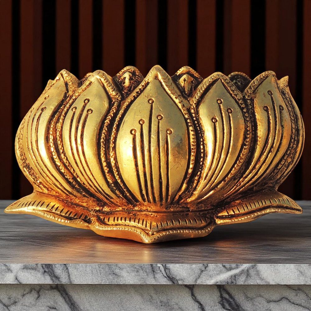 Brass Kamal Diya (Deepak), 3 inch, brass, Vedikcraft Moradabad