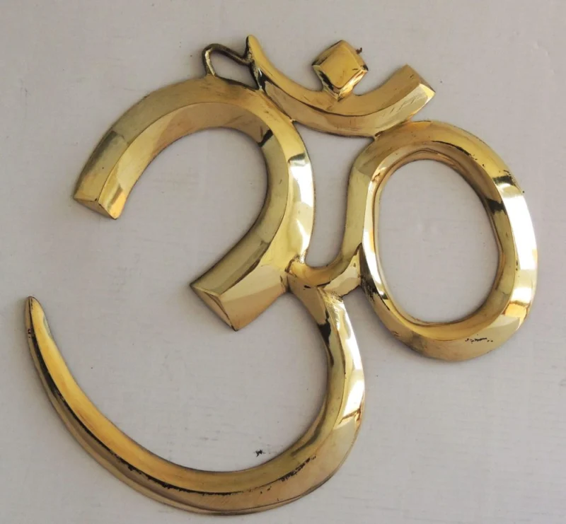 Brass Wall Hanging Om, 10.5 inch
