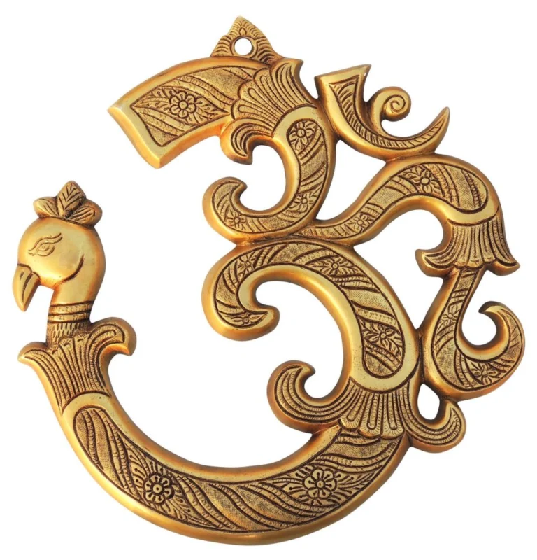 Brass Wall Hanging Om, 11 inch