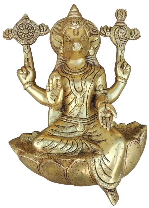 Devi Idol in Brass, Wall Hanging (Varahi), 12 inch – for Pooja Room