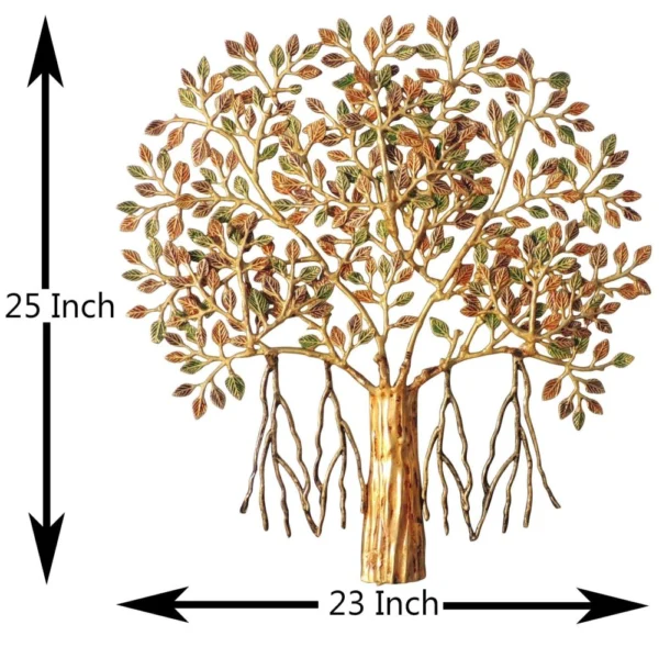 Brass Wall Hanging Tree (Hangingg Kalpavriksha), 23 inch, brass, Vedikcraft Moradabad