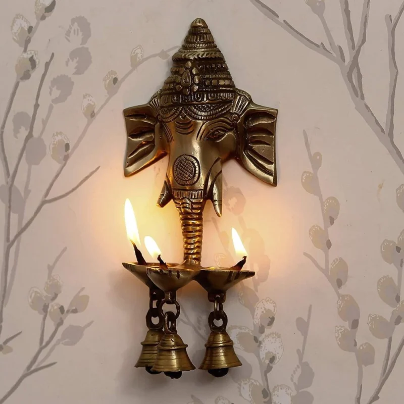Brass Wall Hanging Ganesh (Haning), 4.5 inch