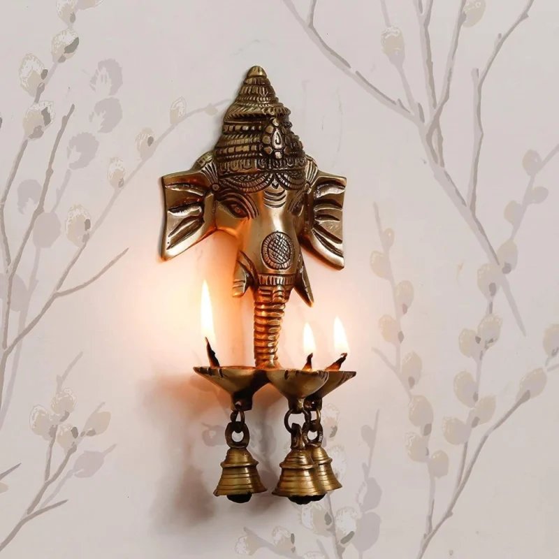 Brass Wall Hanging Ganesh (Haning), 4.5 inch