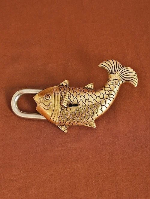 Brass & Fish Shape Lock, 7 inch