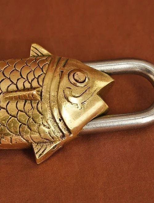 Brass & Fish Shape Lock, 7 inch