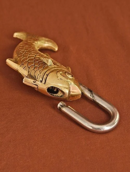 Brass & Fish Shape Lock, 7 inch