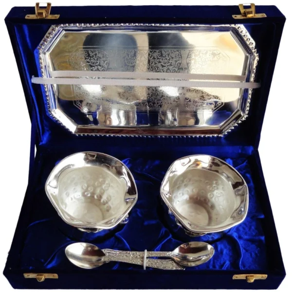 Brass Bowl, Set of 2 (Packed Velvet Box), 700 g, brass, Vedikcraft Moradabad