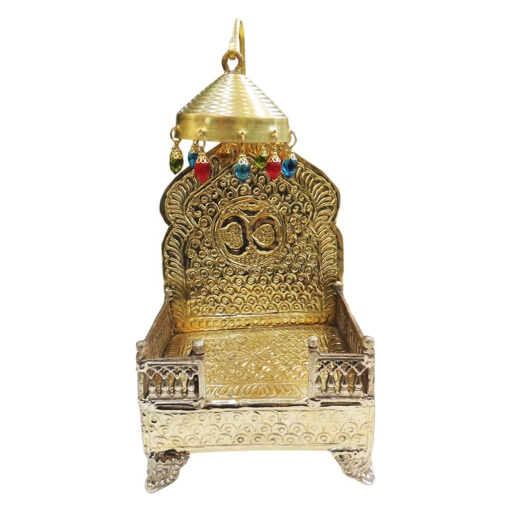 Brass Singhasan for Laddu Gopal and Idols, 20 inch, brass, Vedikcraft Moradabad