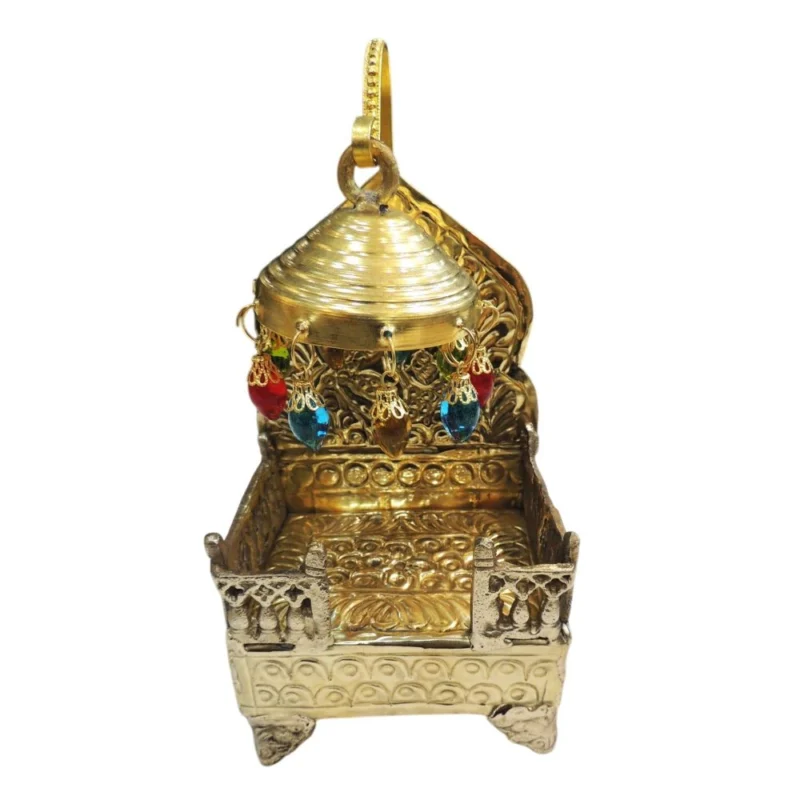 Brass Singhasan for Laddu Gopal and Idols, 9.5 inch