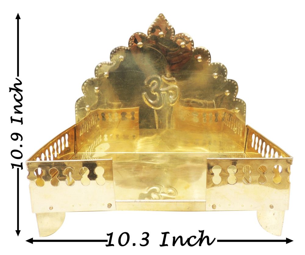 Brass Singhasan for Laddu Gopal and Idols, 10.9 inch, brass, Vedikcraft Moradabad
