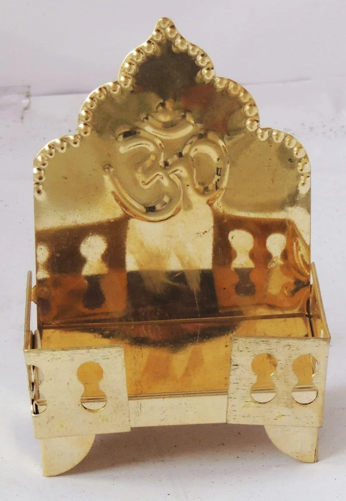 Brass Singhasan for Laddu Gopal and Idols, 6.5 inch, brass, Vedikcraft Moradabad