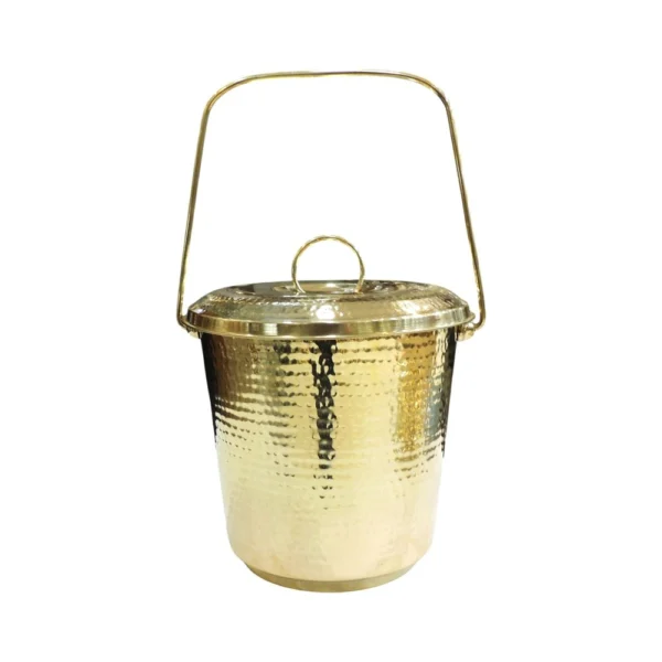 Brass Water Bottle (Small Bucket), 10 inch, brass, Vedikcraft Moradabad