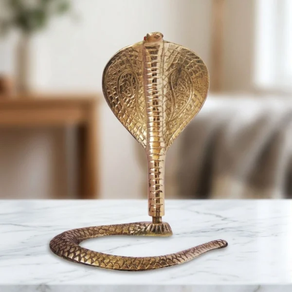 Brass Snake for Shivling for Pooja, 6.5 inch, brass, Vedikcraft Moradabad