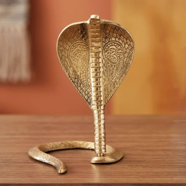 Brass Snake for Shivling for Pooja, 7 inch, brass, Vedikcraft Moradabad