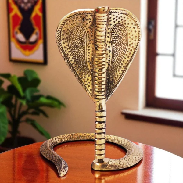Brass Snake for Shivling for Pooja, 10 inch, brass, Vedikcraft Moradabad