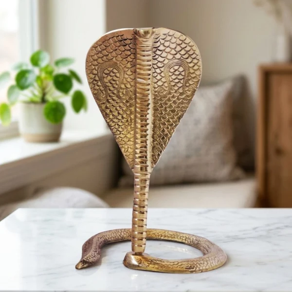 Brass Snake for Shivling for Pooja, 11.5 inch, brass, Vedikcraft Moradabad