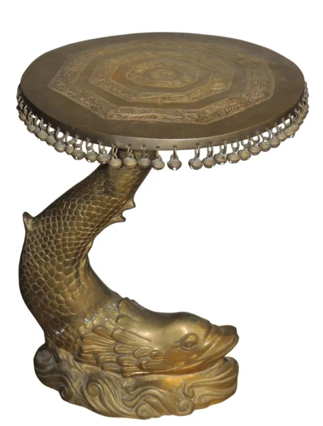 Brass Chowki for Pooja (Bajot) (Stool), 13 inch, 15.36 kg, brass, Vedikcraft Moradabad