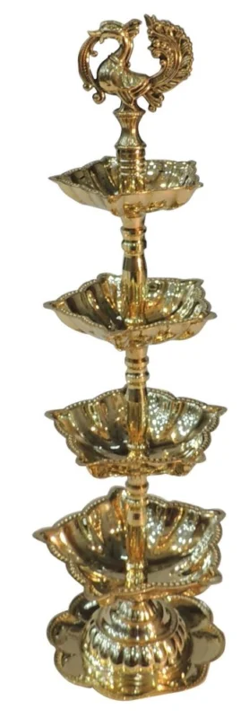 Brass Stand Diya (Deepak) (Step Murga), 11 inch