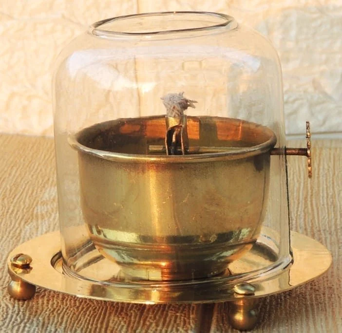 Brass Table Oil Lamp (Samai), 5.5 inch, 300 ml (Adjustale Wick)