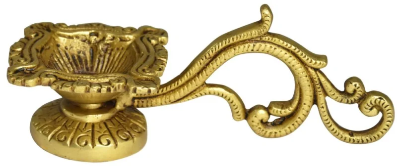 Brass Table Diya (Deepak), 2 inch, design BS1503-C