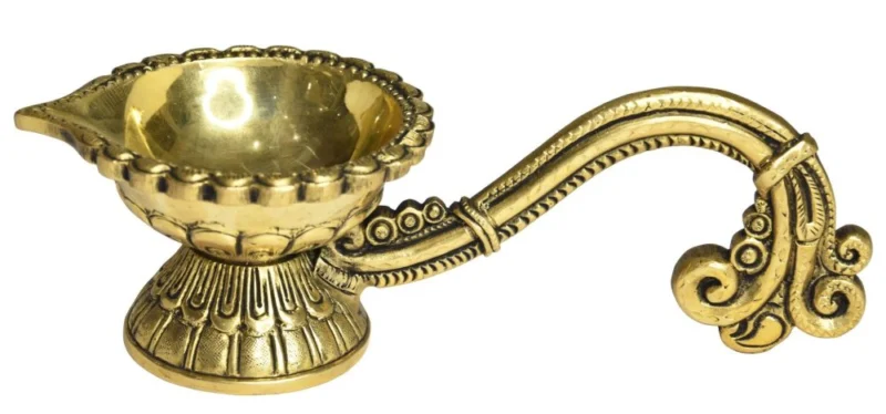 Brass Table Diya (Deepak), 3 inch, design BS1503-E