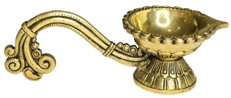 Brass Table Diya (Deepak), 3 inch, design BS1503-E